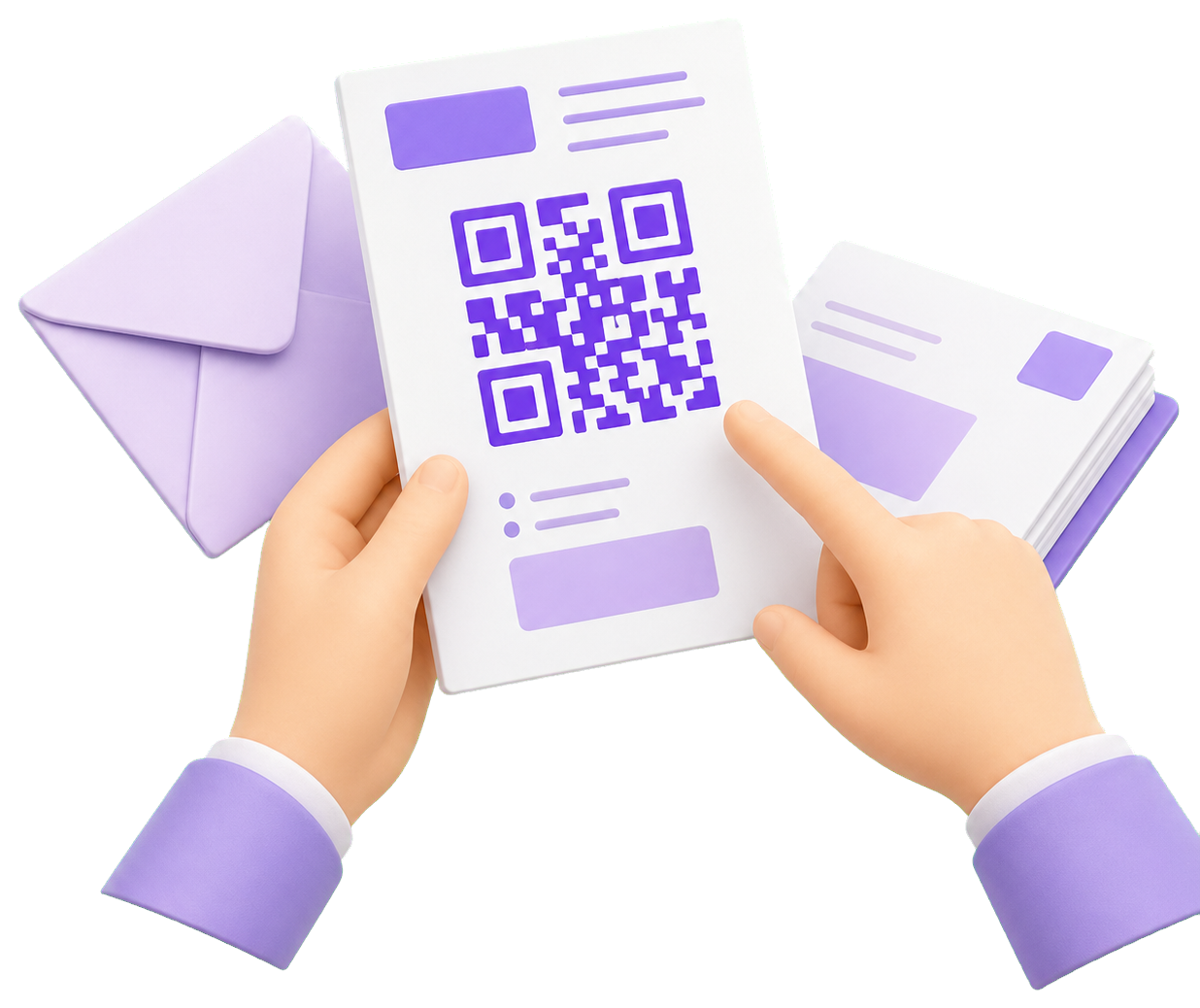 DMにQRコードを掲載したイラスト