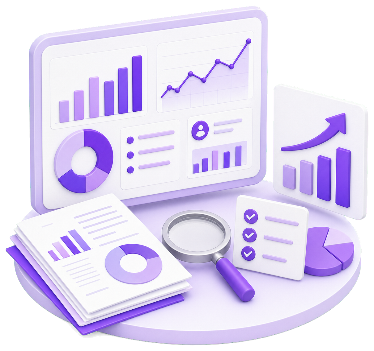 レポートで効果を確認して改善するイラスト